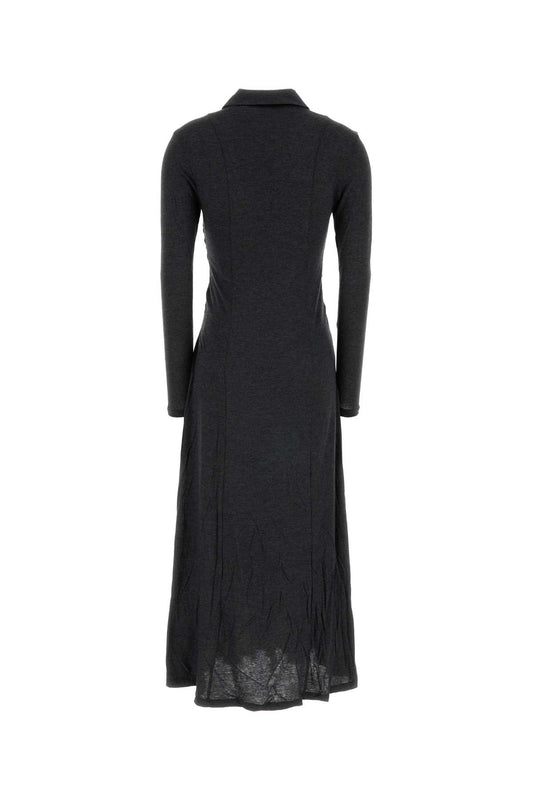Ganni Modal jersey long sleeve maxi tie dress