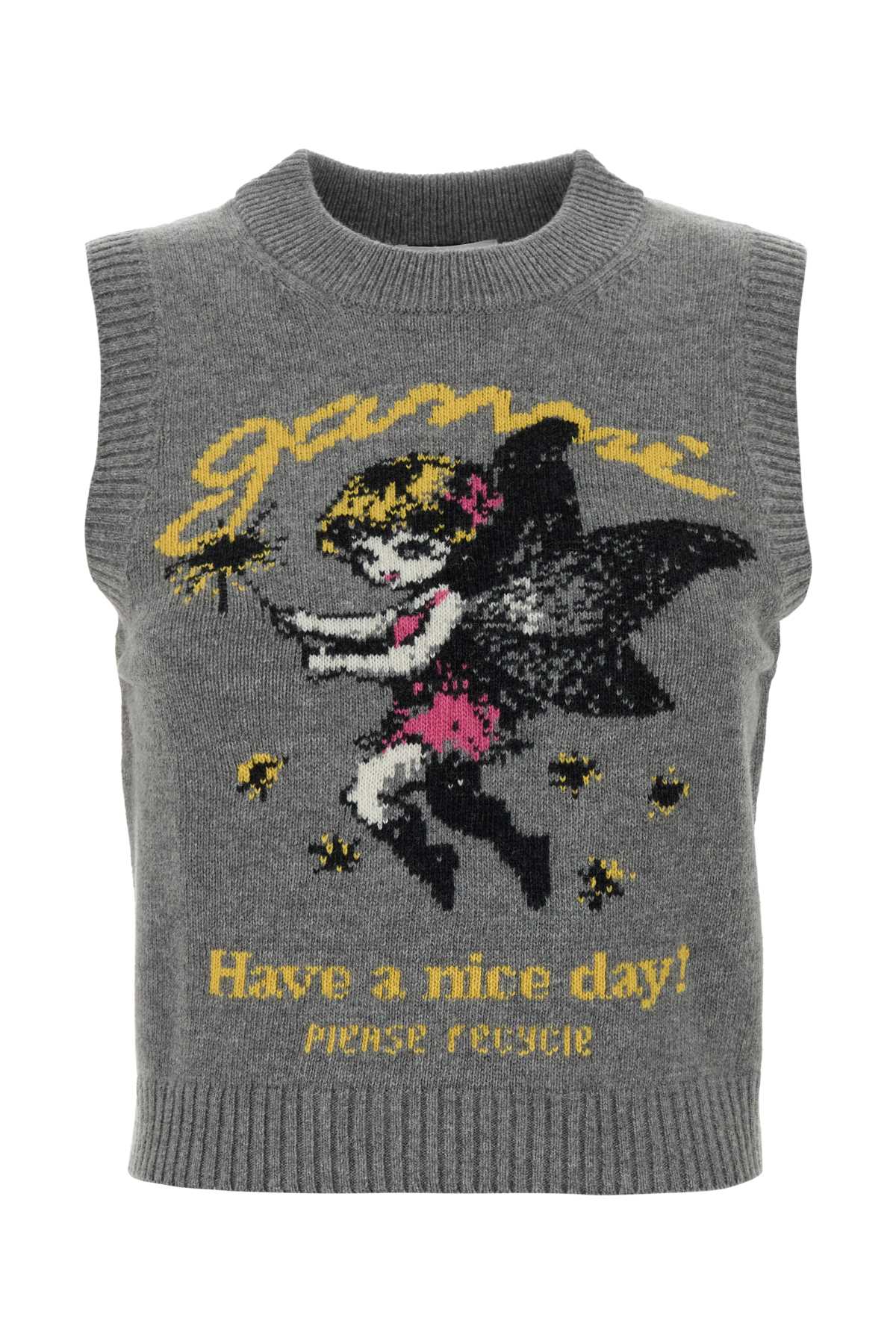 Ganni Graphic wool vest