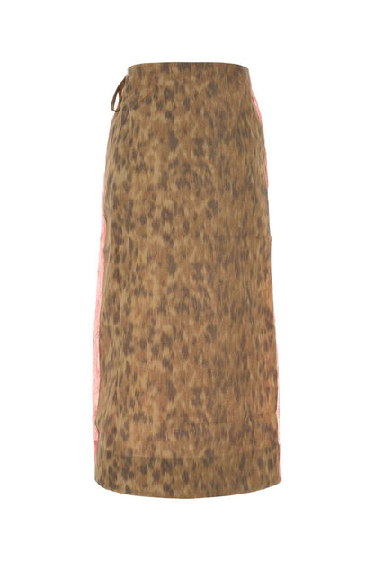 SHIBORI ORGANZA/PRINTED STRETCH COTTON SKIRT SKIRTS