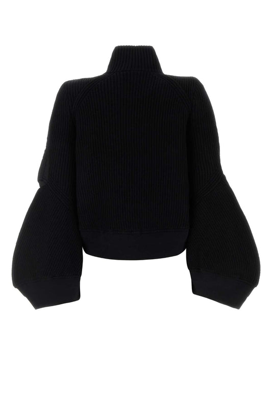 Sacai Nylon twill x wool knit blouson