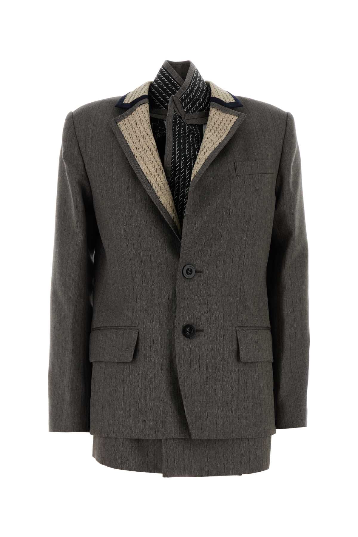 HERRINGBONE SUITING JACKET BLAZERS AND VESTS