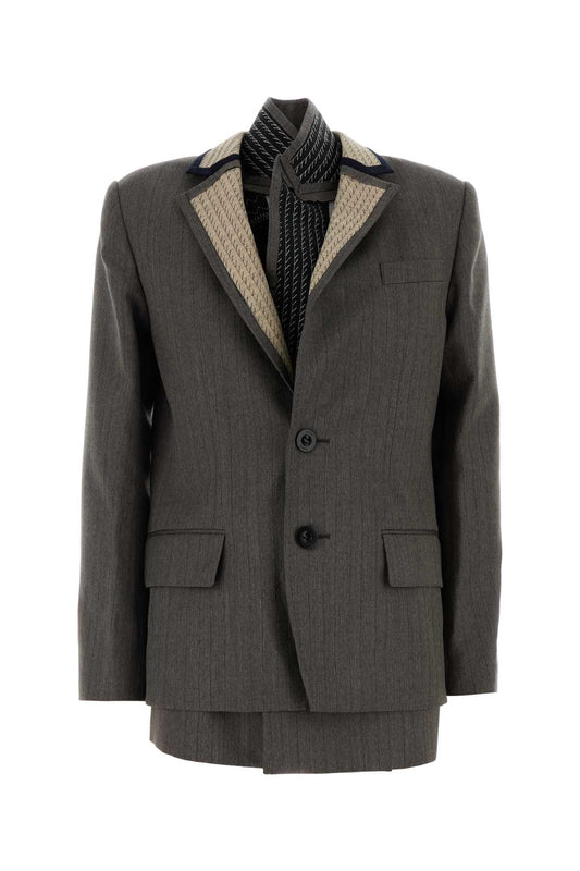 HERRINGBONE SUITING JACKET BLAZERS AND VESTS