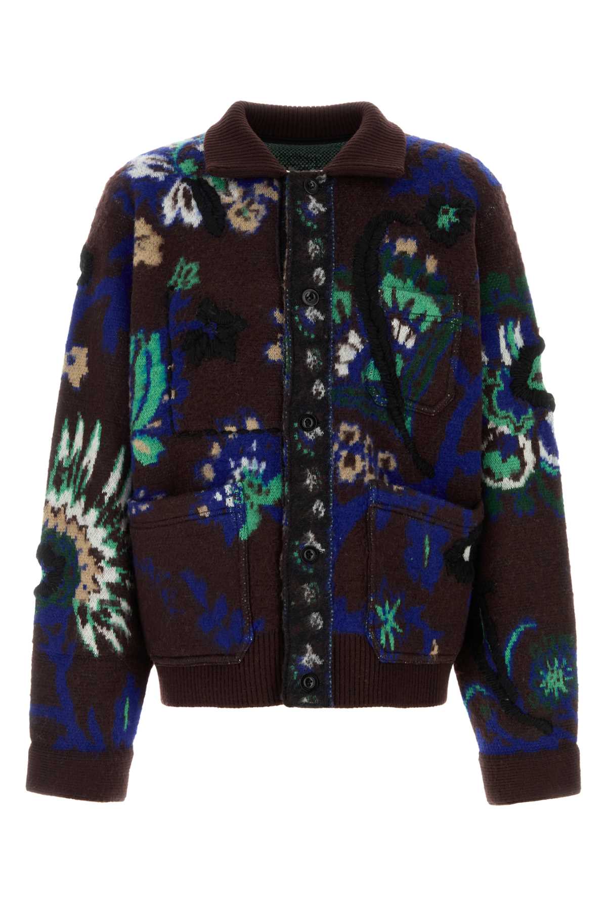 FLORAL JACQUARD KNIT BLOUSON KNITWEARS