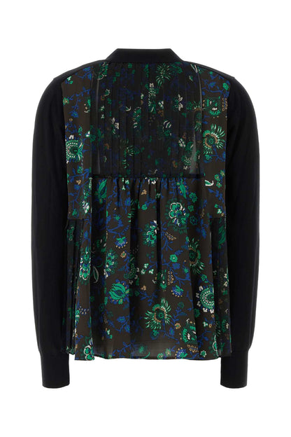 FLORAL PRINT X COTTON KNIT CARDIGAN KNITWEARS