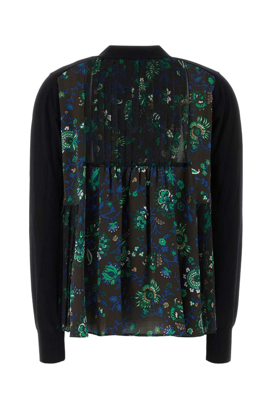 FLORAL PRINT X COTTON KNIT CARDIGAN KNITWEARS