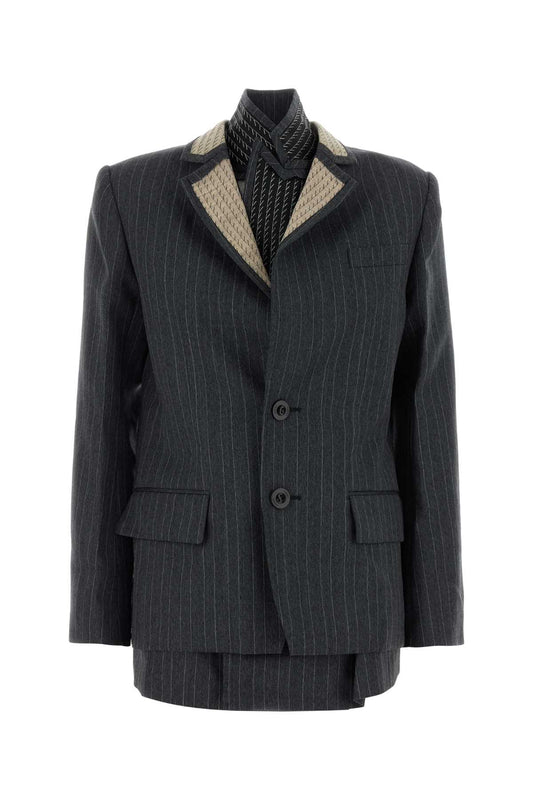 HERRINGBONE SUITING JACKET BLAZERS AND VESTS