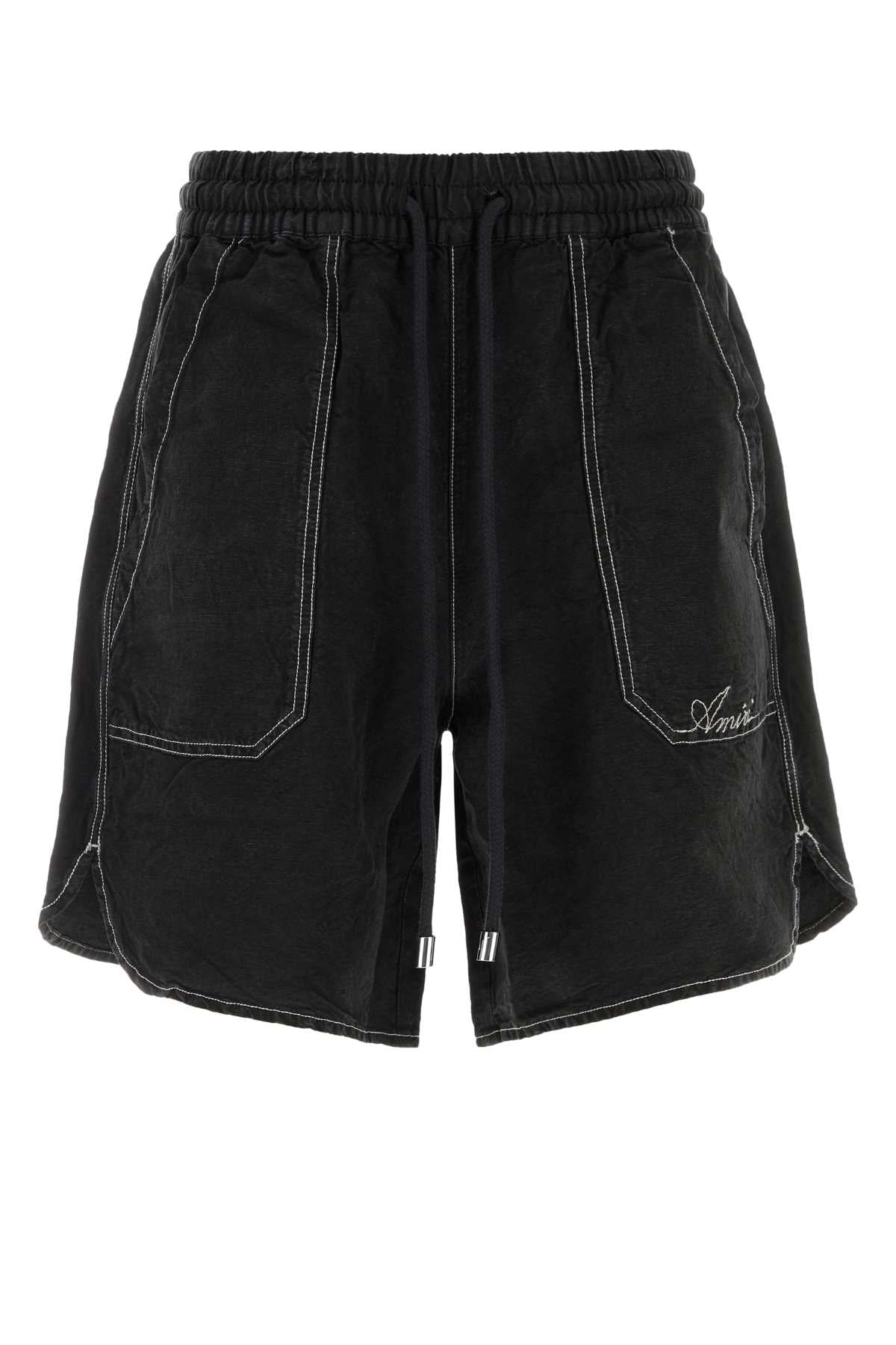 SCRIPT LINEN GD SHORT SHORTS