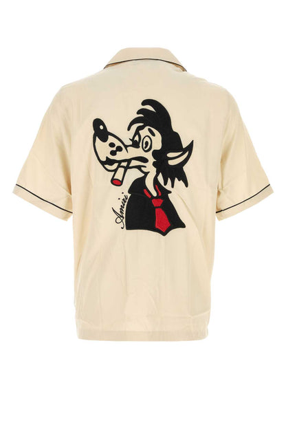 WOLF EMBROIDERED CAMP SHIRT SHIRTS