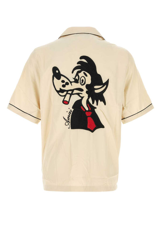 WOLF EMBROIDERED CAMP SHIRT SHIRTS