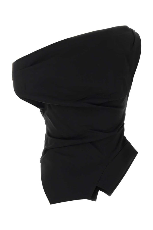 OFF SHOULDER LAPEL TOP TOPS