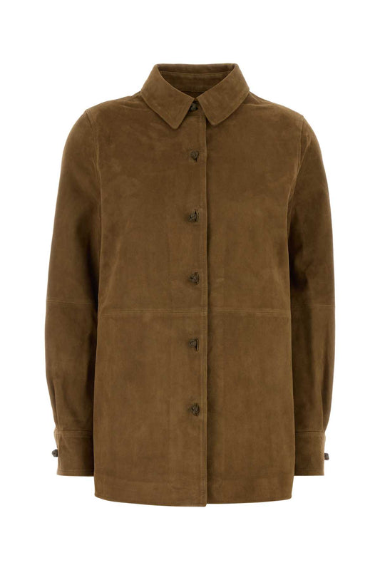 Rohe Suede mandarin overshirt