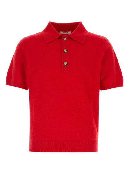 SHORT SLEEVE KNIT POLO TOPS
