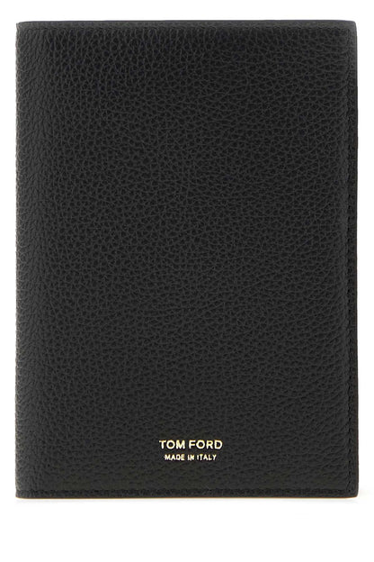Tom Ford Soft grain leather t line passport holder w/ card
