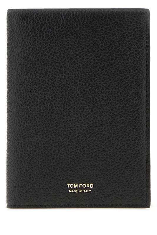 Tom Ford Soft grain leather t line passport holder w/ card