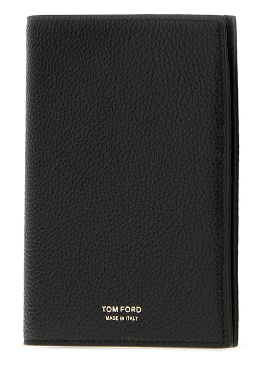 Tom Ford Soft grain leather t line passport holder w/ card