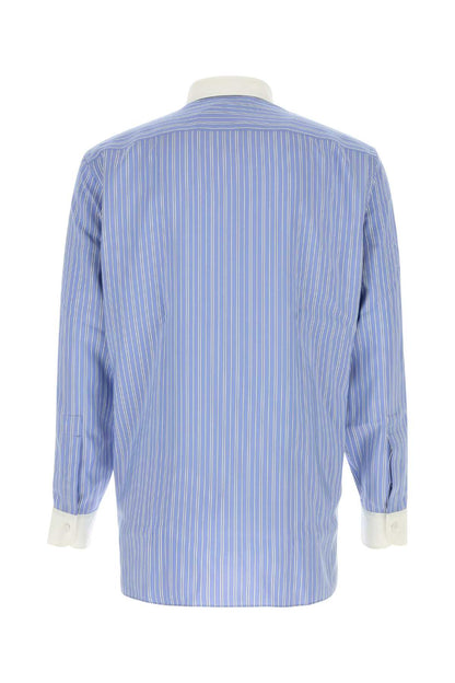 Tom Ford Popeline chambray alternate stripe contrast fluid