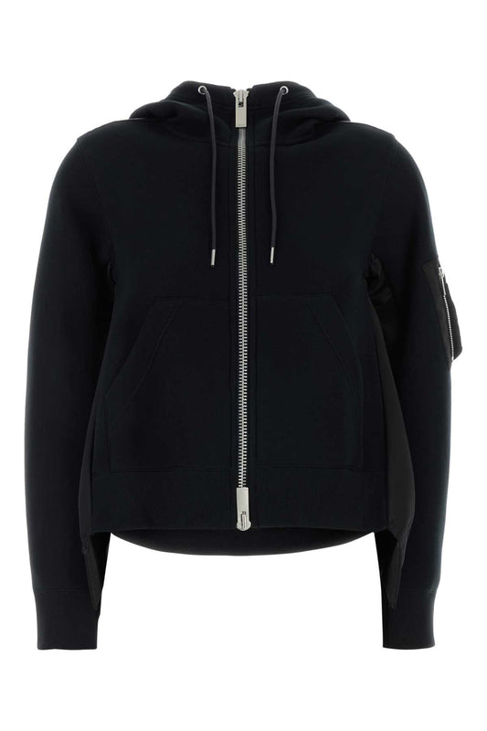Sacai Sponge sweat x nylon twill hoodie
