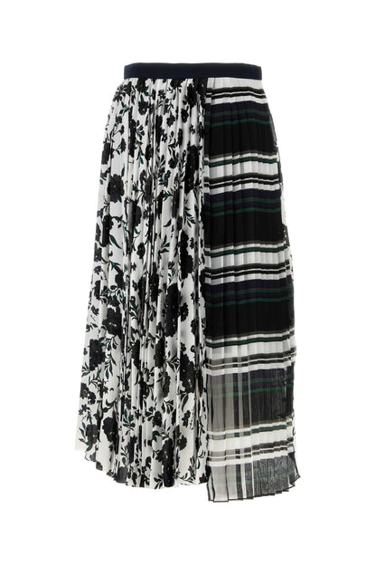 Sacai Pattern mix skirt