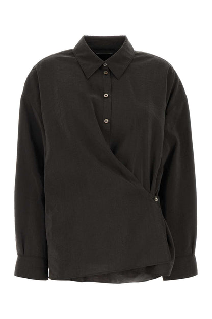 STRAIGHT COLLAR TWISTED SHIRT SHIRTS