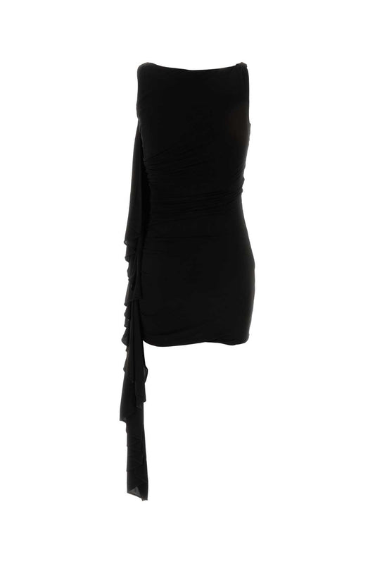 ASYMMETRIC RUCHED MINI DRESS DRESSES