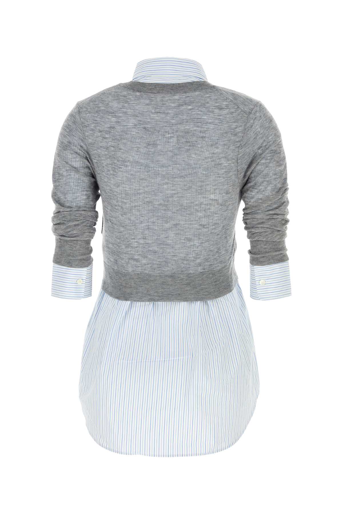 Alexander Wang Button up w/ sheer crewneck