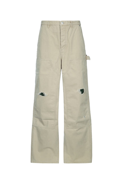 Dior Homme Distressed beige denim wide pant
