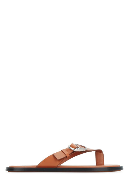 INFRADITO PELLE MARRONE SLIPPERS