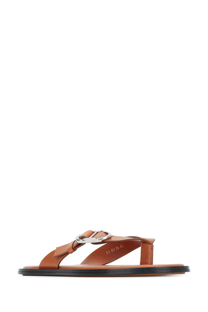 INFRADITO PELLE MARRONE SLIPPERS