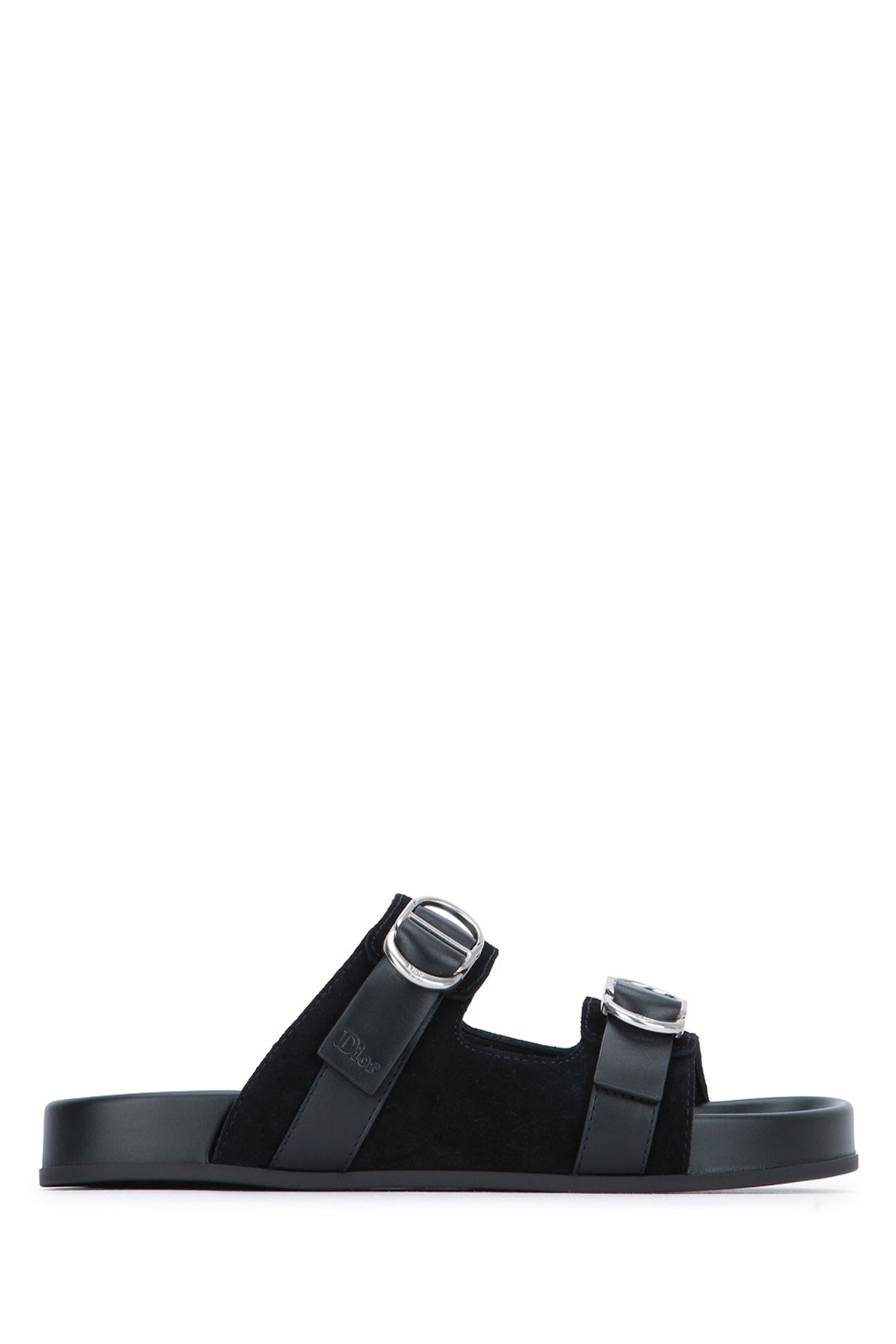SLIDE SUEDE FASCIA NERA SU NERO SANDALS