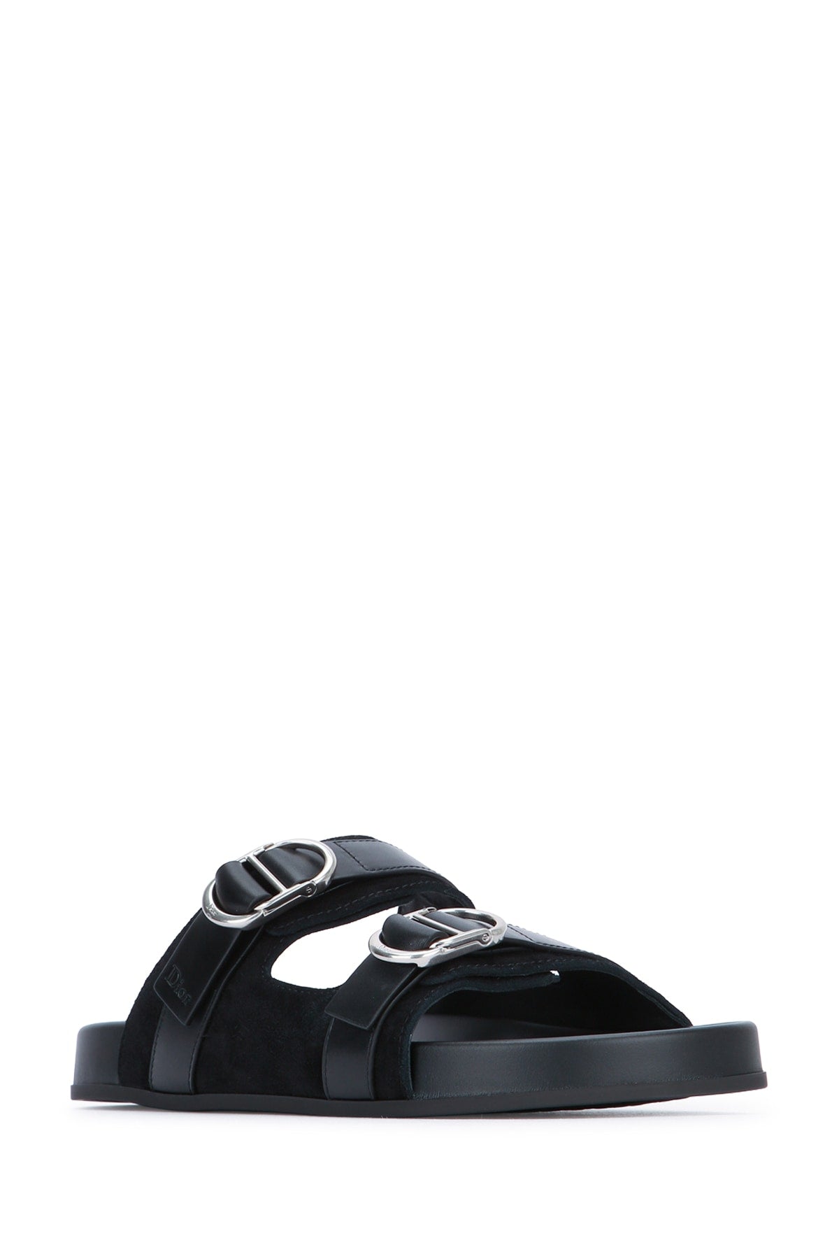 SLIDE SUEDE FASCIA NERA SU NERO SANDALS