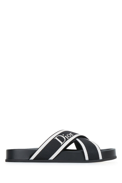 SLIDE INCROCIO BLU E BIANCA DIOR SLIPPERS