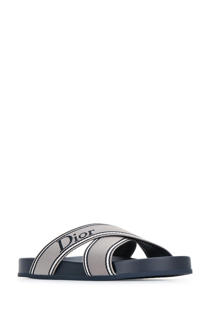 SLIDE INCROCIO GRIGIO BLU DIOR SLIPPERS