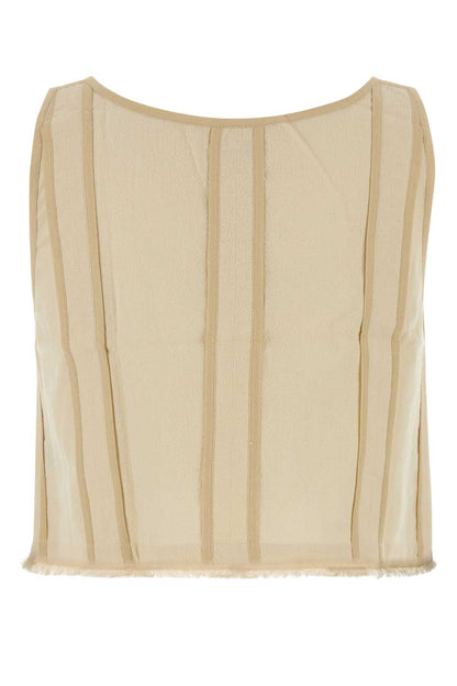 SLEEVELESS CROPPED VEST W/ BINDINGS DETAIL TOPS