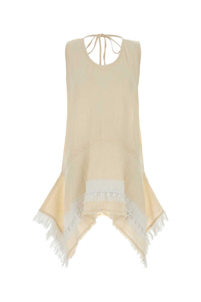 MINI DRESS W/ DRAPED HEM & KNOTS DETAIL DRESSES