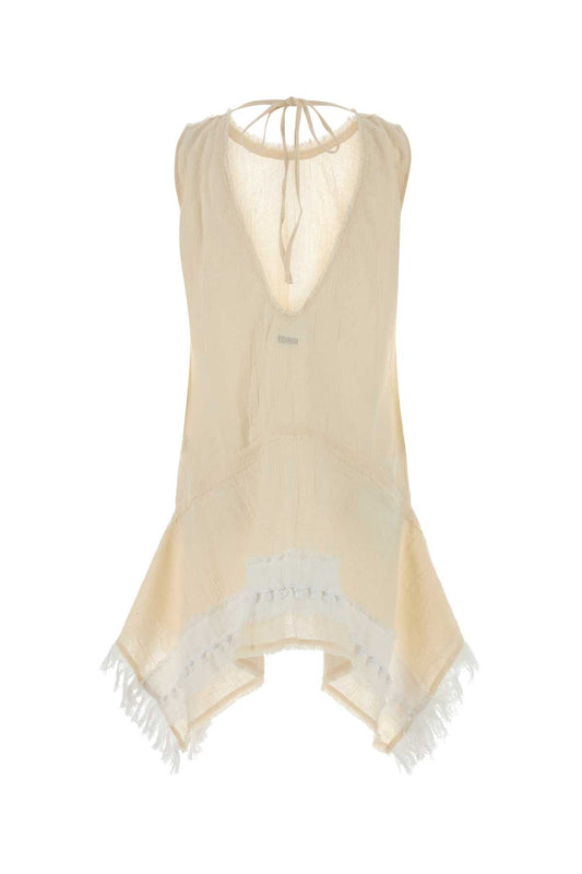 MINI DRESS W/ DRAPED HEM & KNOTS DETAIL DRESSES