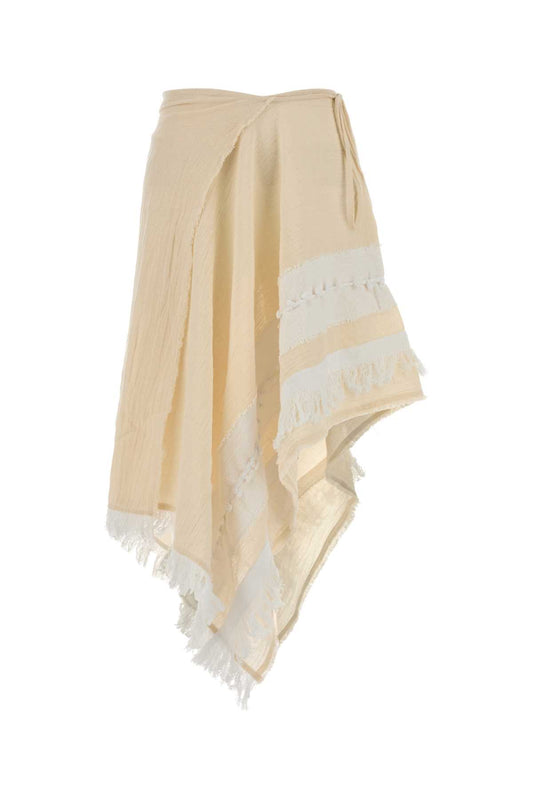 MIDI CASCADE WRAP SKIRT WITH KNOTS DETAIL SKIRTS