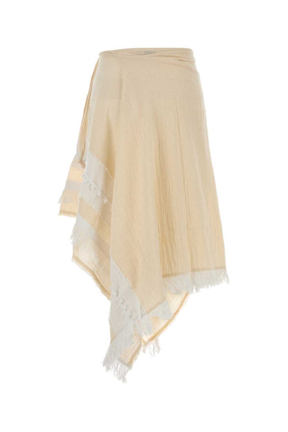 MIDI CASCADE WRAP SKIRT WITH KNOTS DETAIL SKIRTS