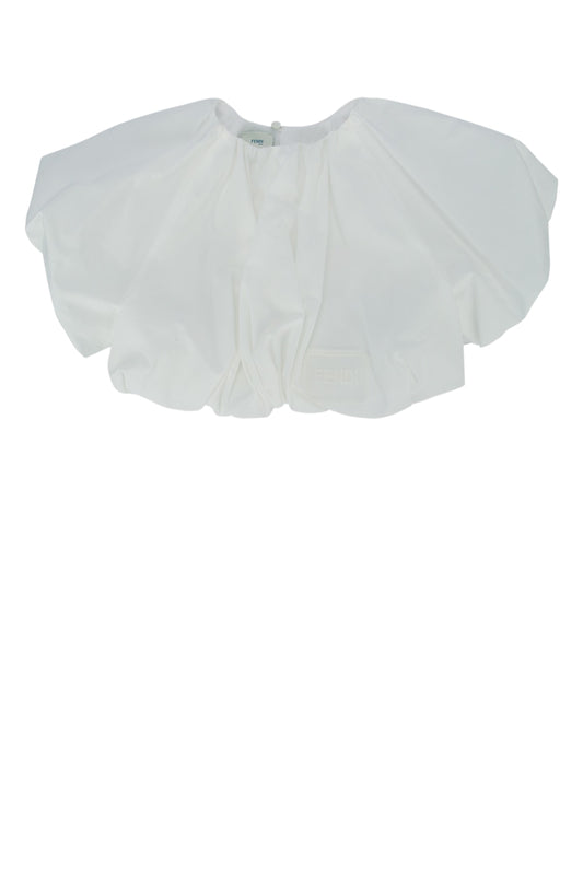 Fendi Kids Top popeline gesso
