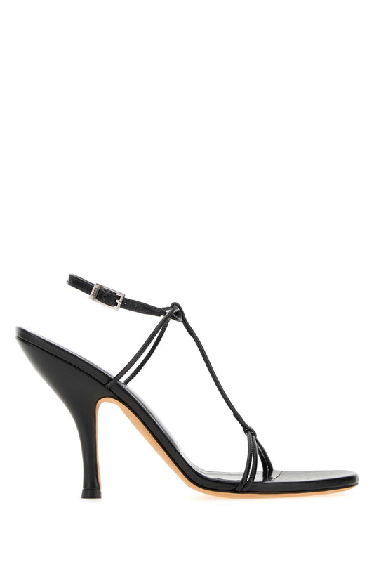MIXER SANDAL IN BLACK CREASED LEATHER SANDALS