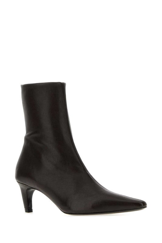 CAVE ANKLE BOOT IN BROWN STRETCH LEATHER BOOTS