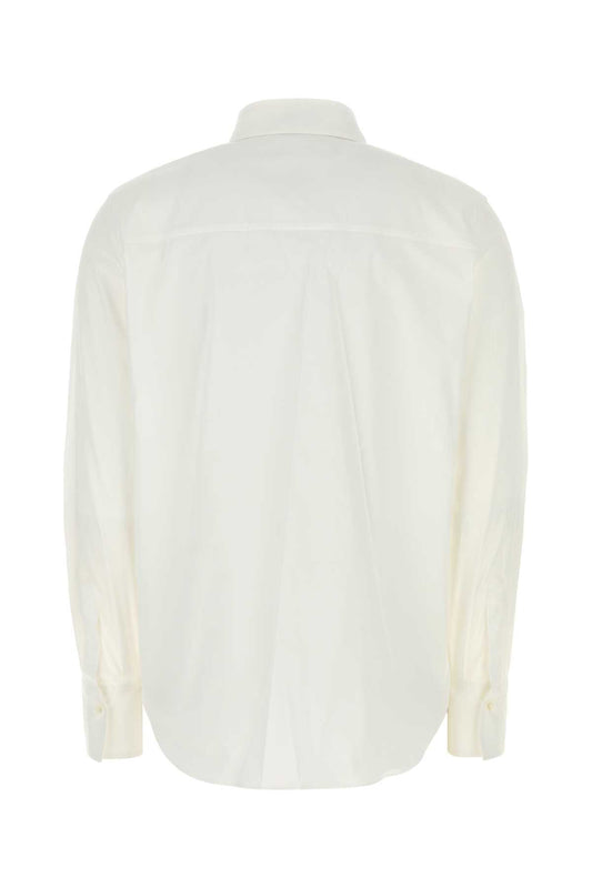 Brunello Cucinelli Cotton poplin ls blouse w monil trim at placket