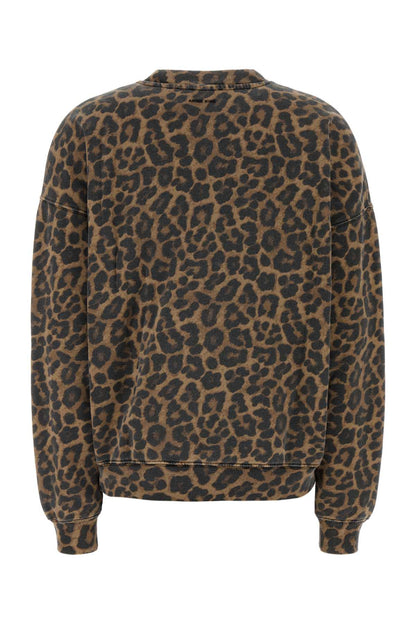 Anine Bing Miles sweatshirt - black and brown leopard