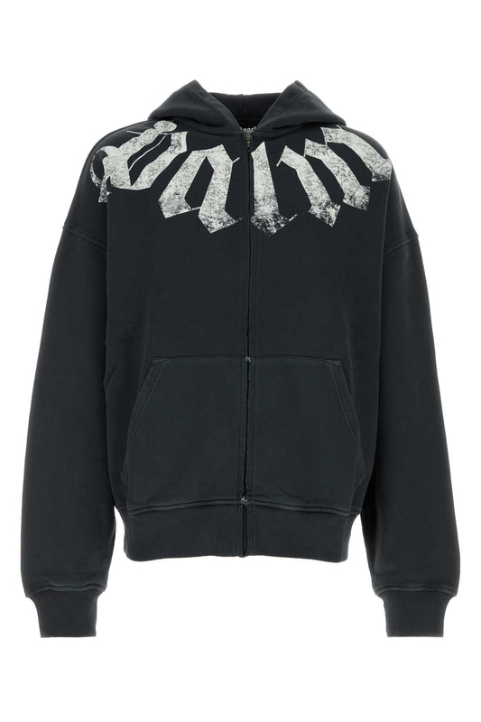 BIG NECK LOGO ZIP LOOSE HOODIE SWEATSHIRTS