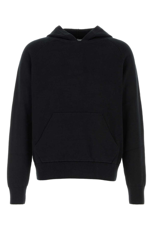 Palm Angels Curved logo regular knit hoodie
