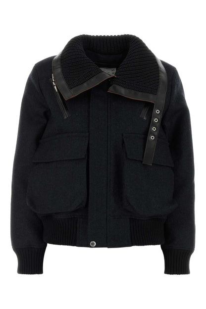 DOUBLE-FACED HERRINGBONE PUFFER BLOUSON DOWN JACKETS