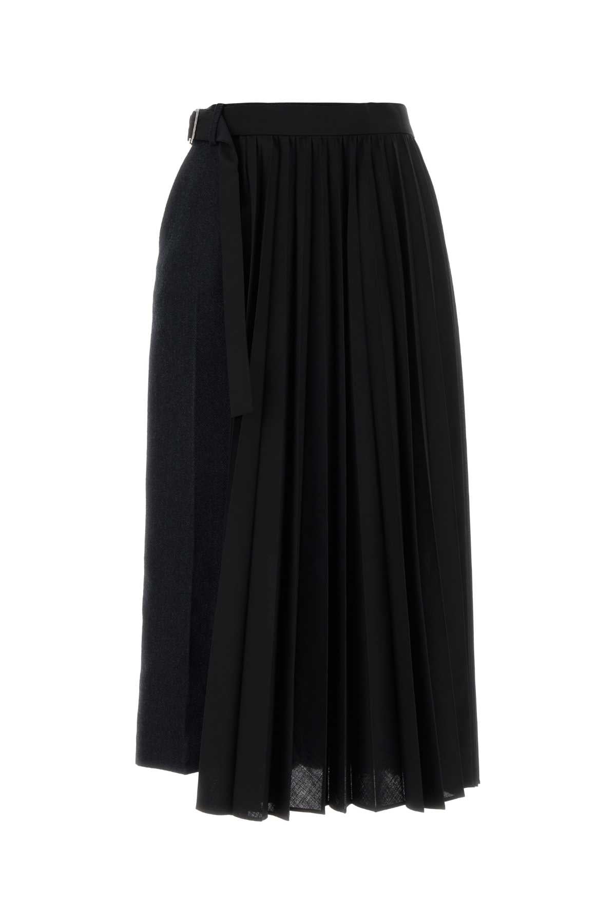 DOUBLE-FACED HERRINGBONE X SUITING SKIRT SKIRTS