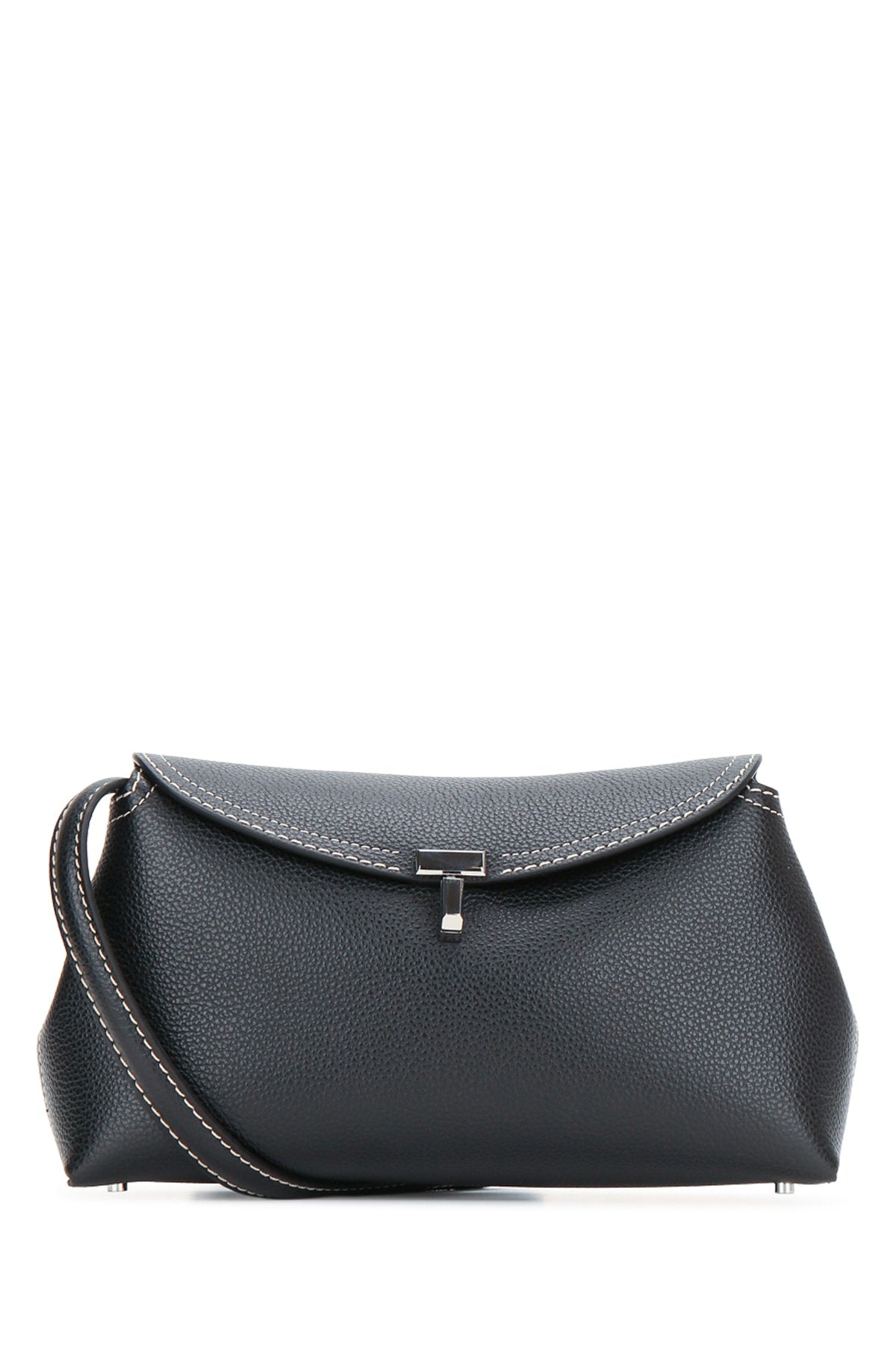 Toteme T-lock grained-leather clutch
