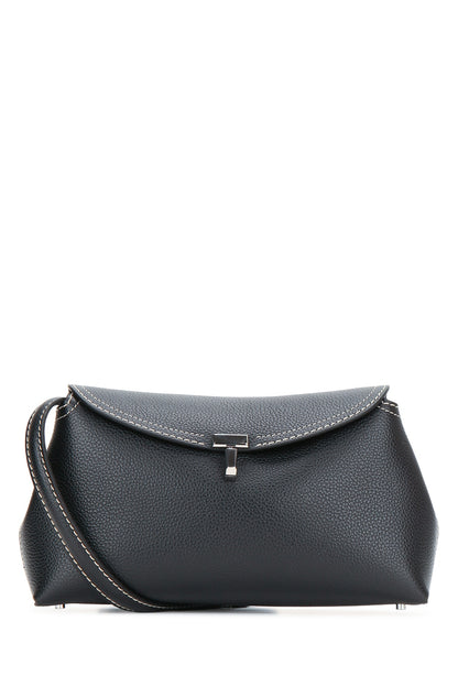 Toteme T-lock grained-leather clutch