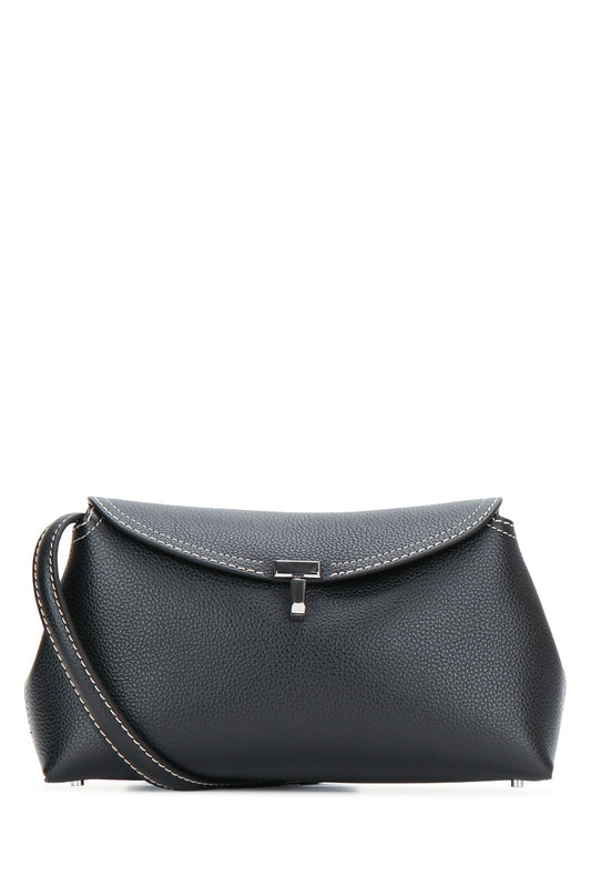 Toteme T-lock grained-leather clutch