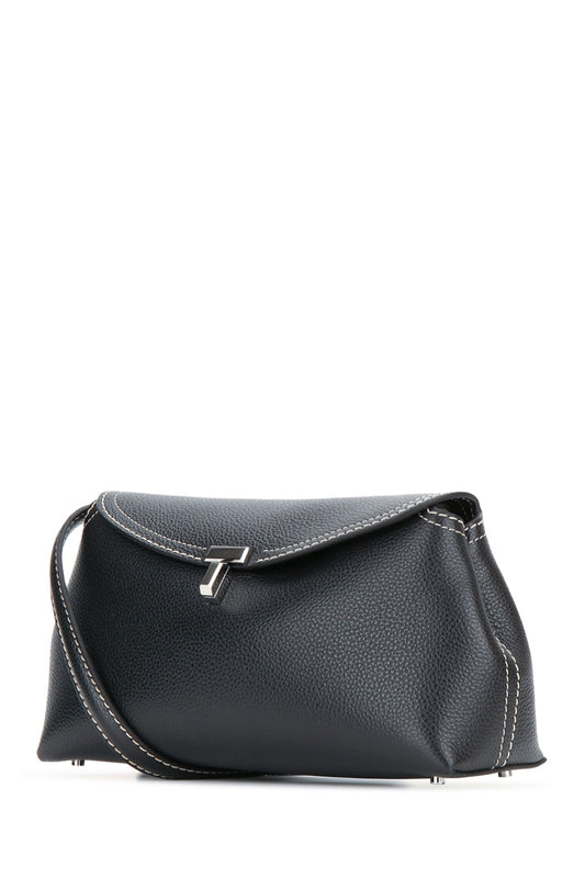 Toteme T-lock grained-leather clutch